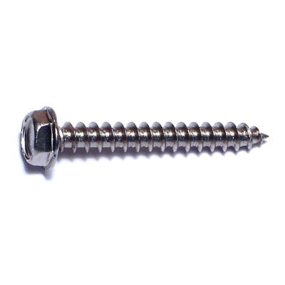 #10 x 1-1/2" 18-8 Stainless Steel Slotted Hex Washer Head Sheet Metal Screws