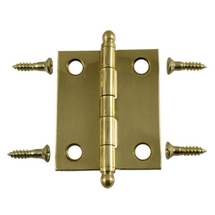 1-1/2" x 1-1/4" Solid Brass Butt Hinges