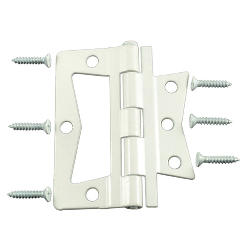 3" White Steel Non-Mortise Hinges