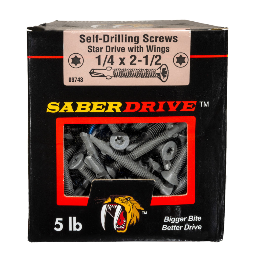 SaberDrive™ Gray Ruspert T-30 Star Drive Flat Head Self-Drilling Trailer Floorboard Screws