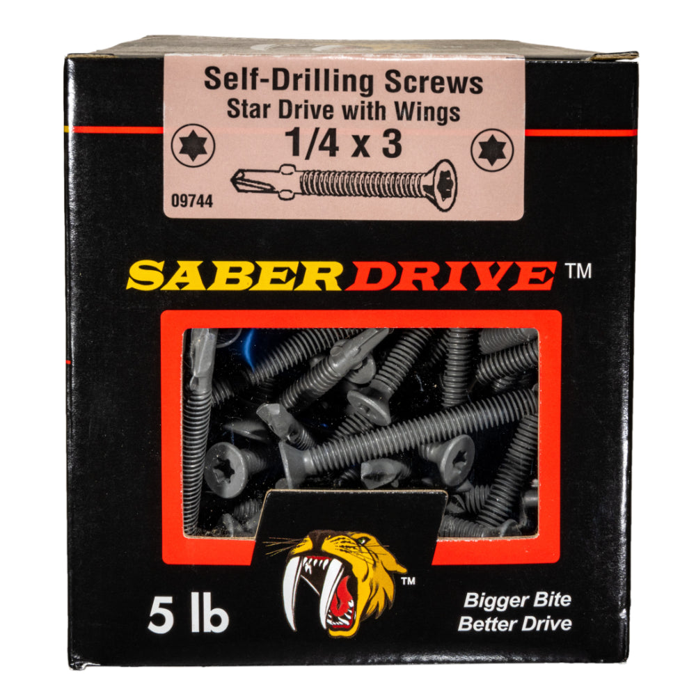 SaberDrive™ Gray Ruspert T-30 Star Drive Flat Head Self-Drilling Trailer Floorboard Screws