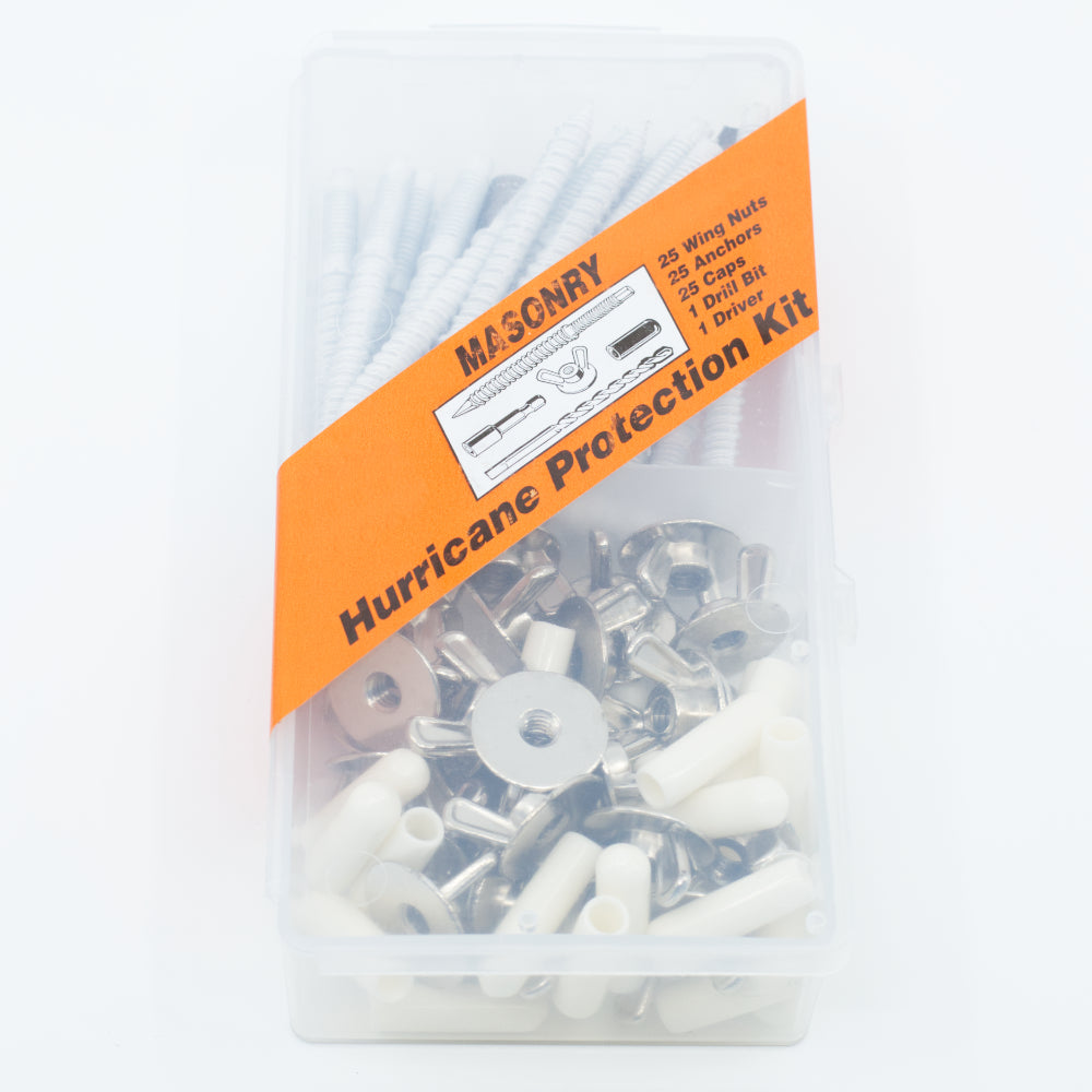 1/4"-20 x 3-1/4" White Ruspert Coated Masonry Hurricane Protection Kit (77 pcs.)