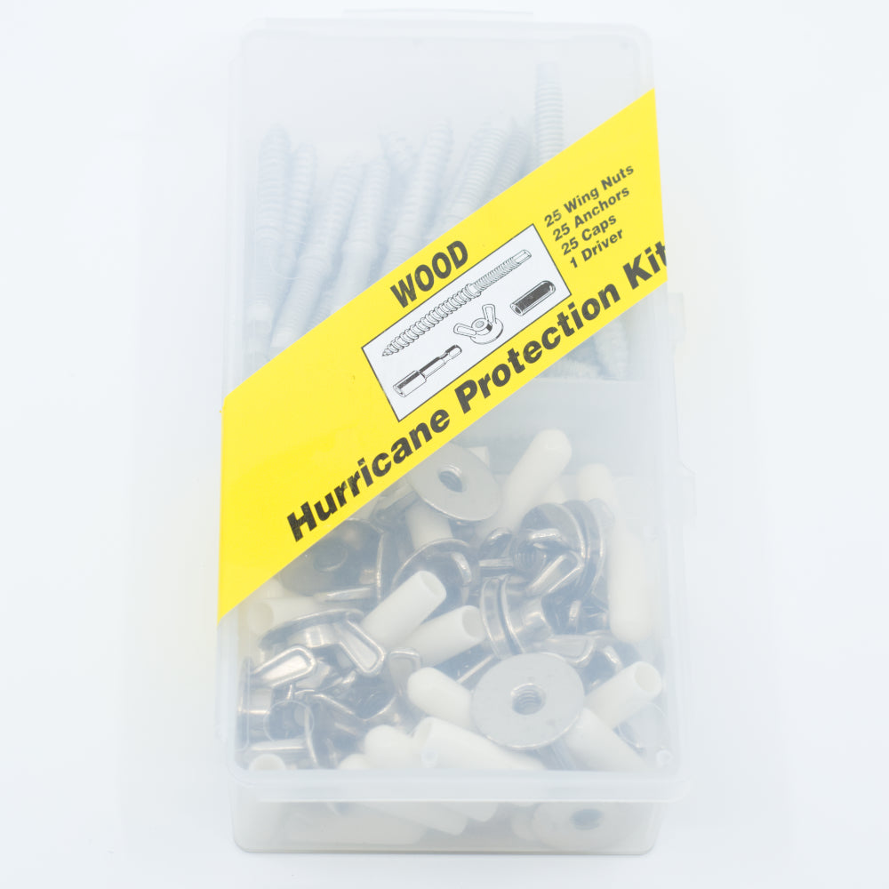 1/4"-20 x 2-3/4" White Ruspert Coated Wood Screw Hurricane Protection Kit (76 pcs.)