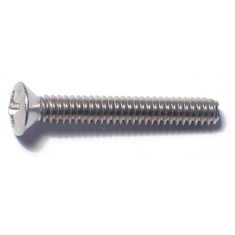 #6-32 x 1" 18-8 Stainless Steel Coarse Thread Phillips Oval Head Machine Screws