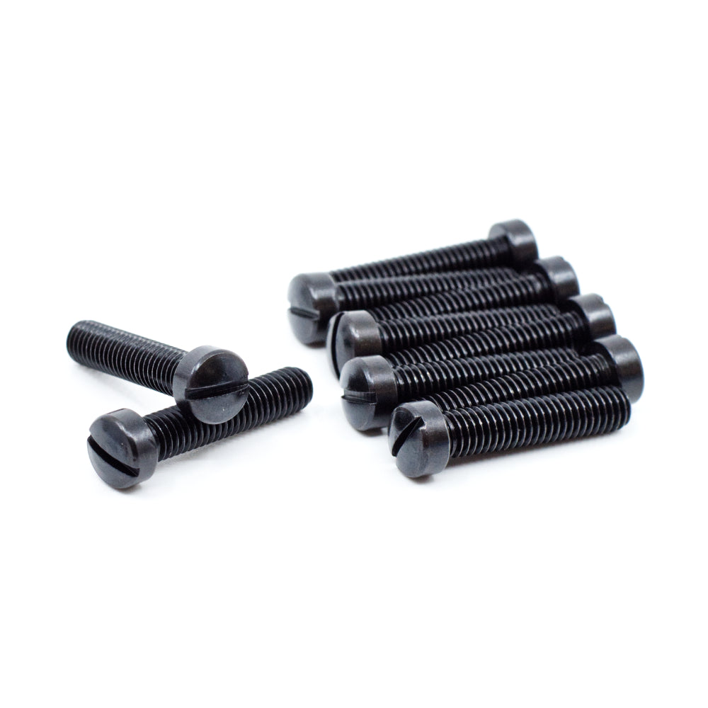 #12-24 x 1" Black Oxide Slotted Fillister Head Gun Screws (10 pcs.)
