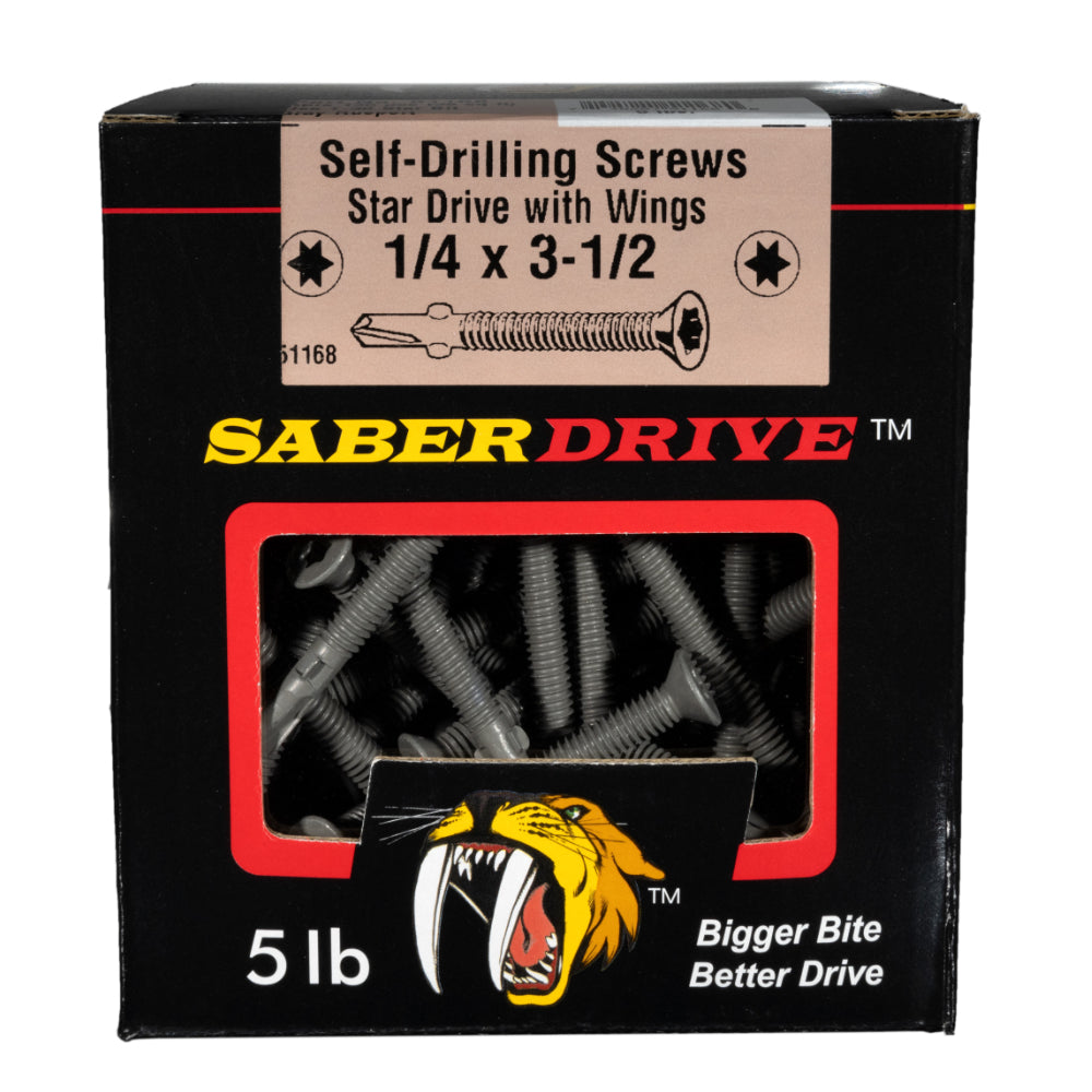 SaberDrive™ Gray Ruspert T-30 Star Drive Flat Head Self-Drilling Trailer Floorboard Screws