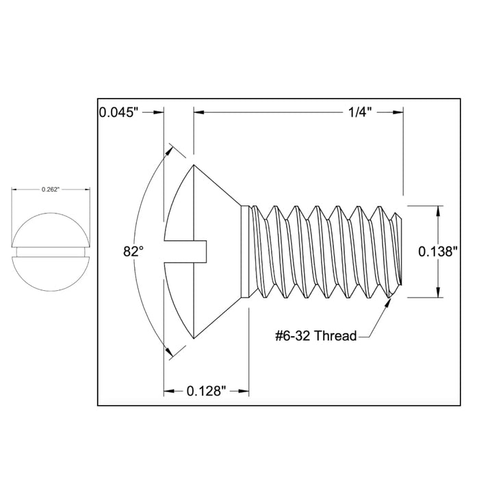 #6-32 x 1/4" White Slotted Oval Coarse Threaded Switch Plate Screws (25 pcs.)