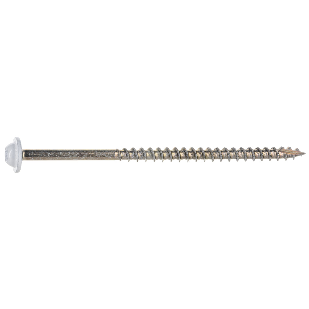 SaberDrive® White T-20 Star Drive Round Washer Head Cabinet Screws