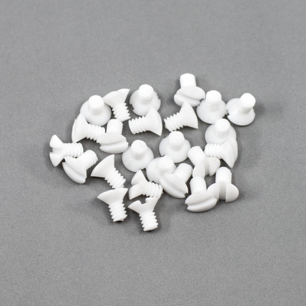#6-32 x 1/4" White Slotted Oval Coarse Threaded Switch Plate Screws
