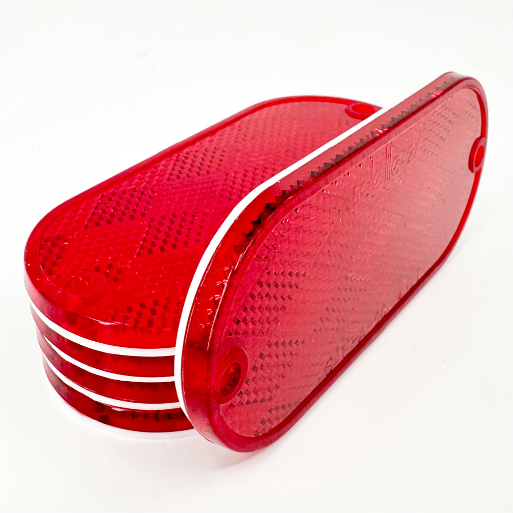4-3/8" x 1-7/8" Red Plastic Reflectors with Mounting Holes