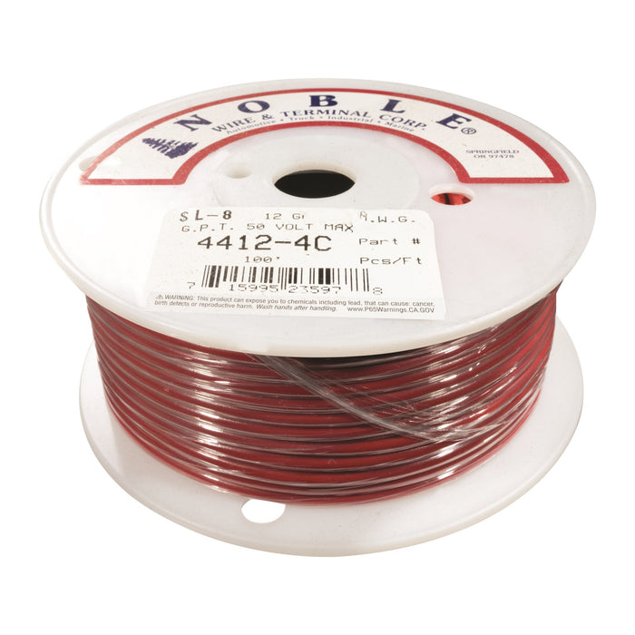 Noble™ 12 Gauge Primary Automotive Wire - GPT Stranded Copper, 12 AWG Auto Electrical Cable – Made in USA