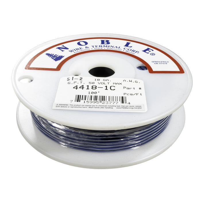 Noble™ 18 Gauge Primary Automotive Wire - GPT Stranded Copper, 18 AWG Auto Electrical Cable – Made in USA
