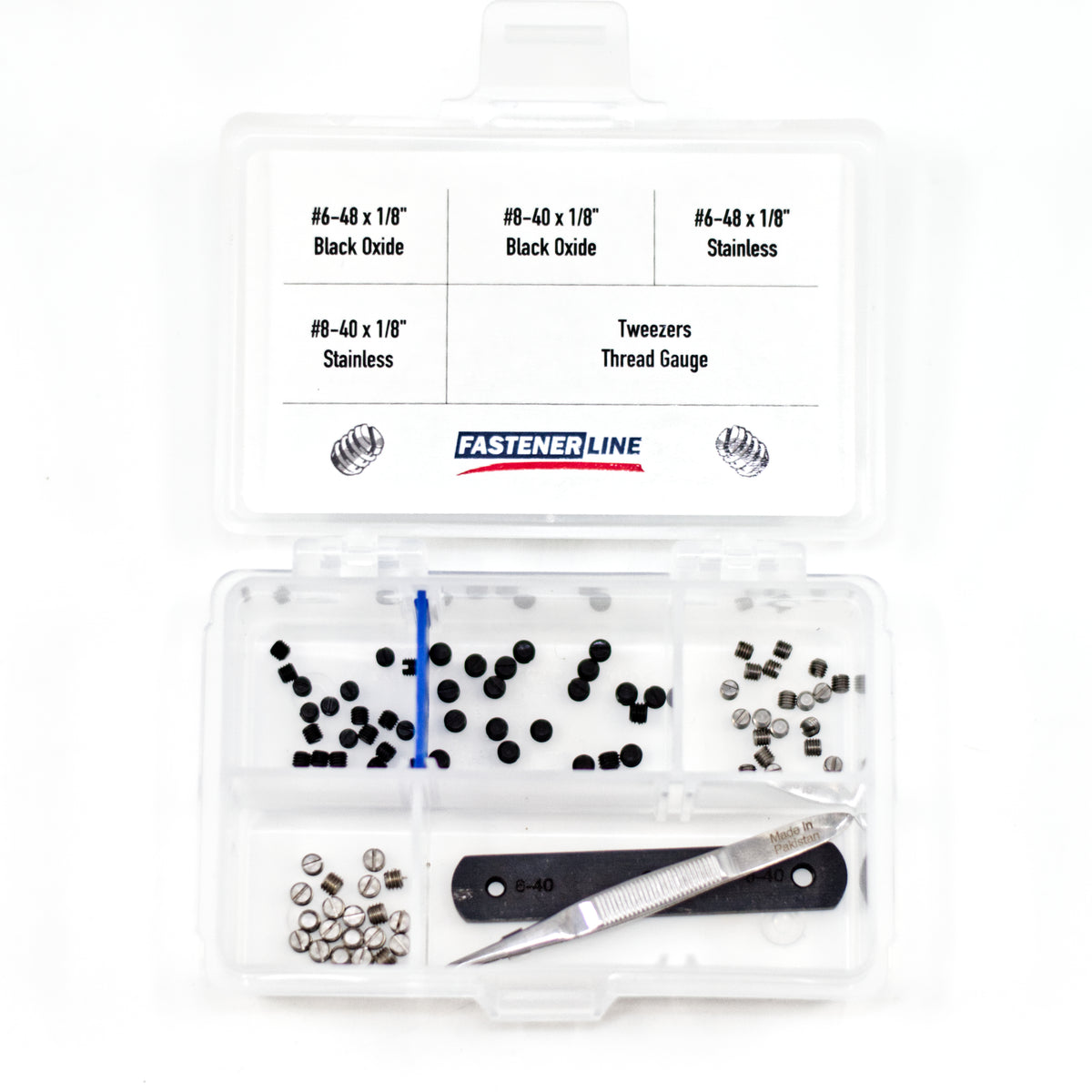 82pc Slotted Gun Plug Screw Assortment - #6-48 and #8-40 (Black Oxide & Stainless)