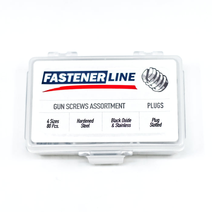 Small Slotted Black Oxide & Stainless Gun Plug Screws Assortment (82 pieces)