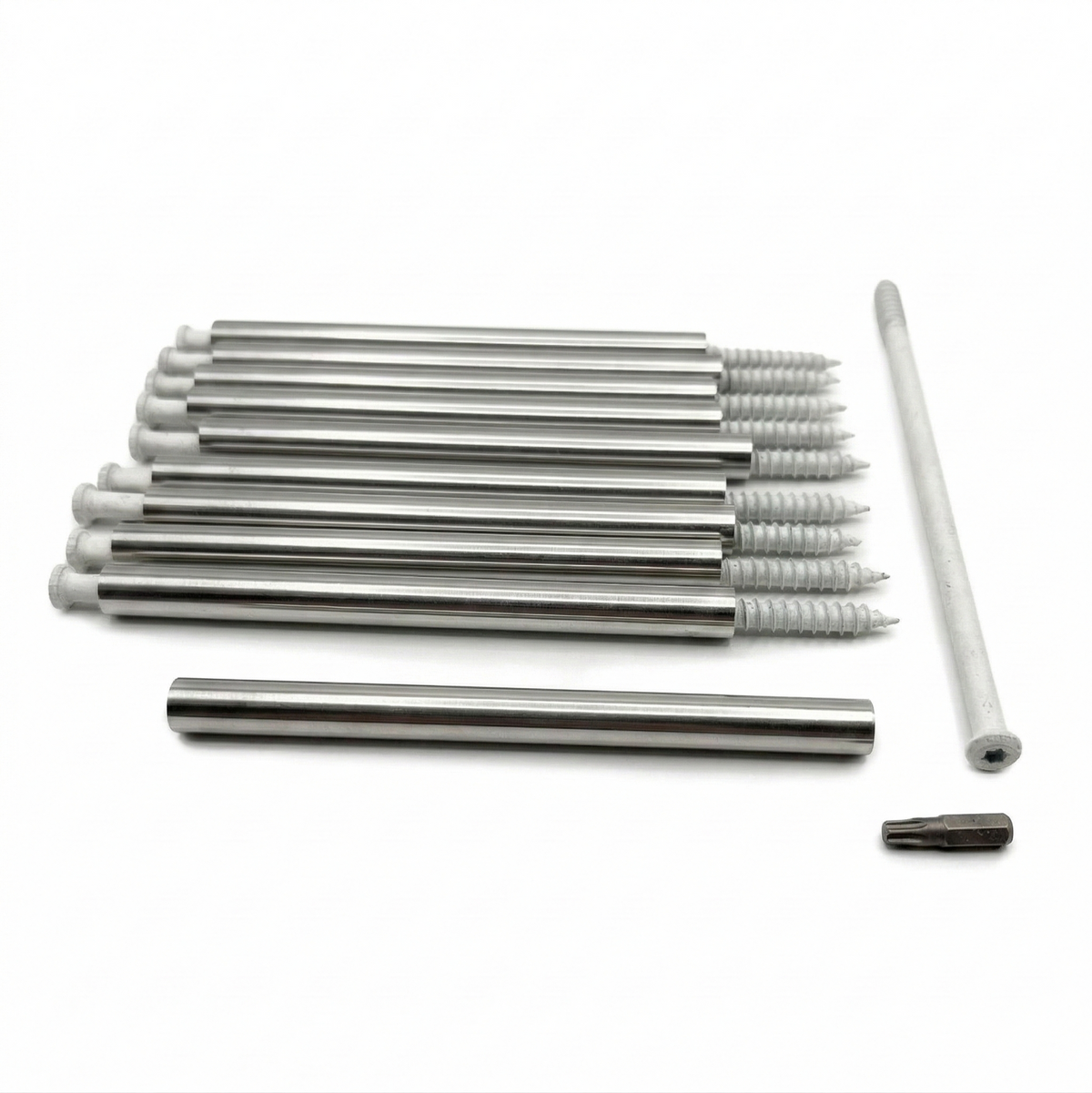 8" White Gutter Screw and Ferrule (10-Pack with T-30 Bit) – Corrosion Resistant