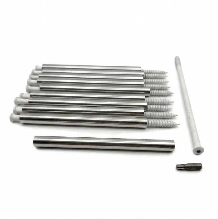 8" White Gutter Screw and Ferrule (10-Pack with T-30 Bit) – Corrosion Resistant