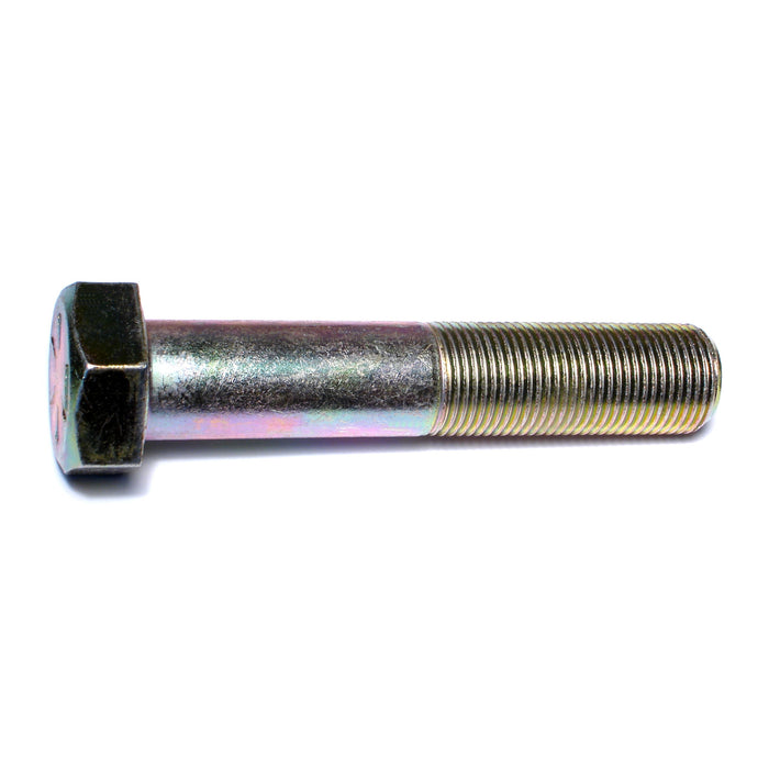 7/8"-14 x 4-1/2" Zinc Plated Grade 8 Steel Fine Thread Hex Cap Screws