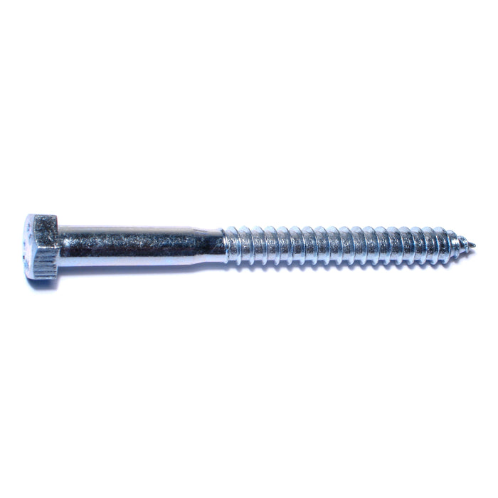 1/2" x 5-1/2" Zinc Plated Grade 2 / A307 Steel Hex Head Lag Screws