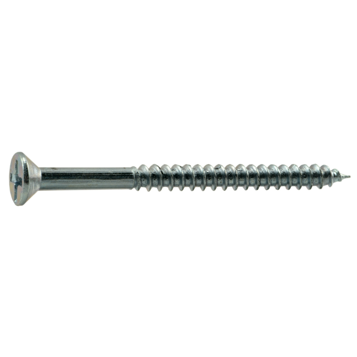 #7 x 2" Zinc Plated Steel Phillips Flat Head Wood Screws