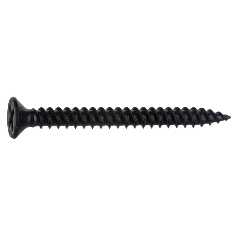 #6 x 1-1/2" Black Phosphate Steel Phillips Flat Head TwinFast Wood Screws