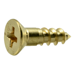 #6 x 1/2" Brass Phillips Flat Head Wood Screws