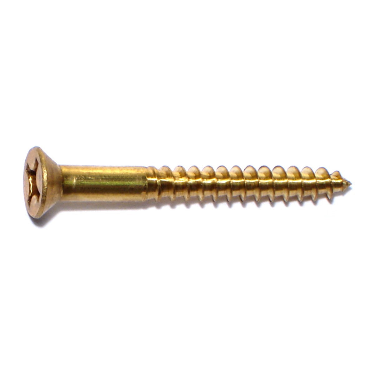 #10 x 1-3/4" Brass Phillips Flat Head Wood Screws