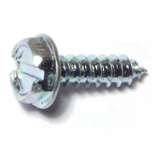 #6 x 1/2" Zinc Plated Steel Slotted Hex Washer Head Sheet Metal Screws