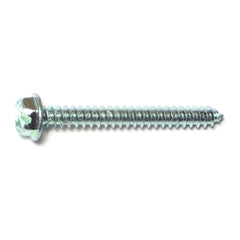 #8 x 1-1/2" Zinc Plated Steel Slotted Hex Washer Head Sheet Metal Screws