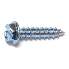 #12 x 1" Zinc Plated Steel Slotted Hex Washer Head Sheet Metal Screws
