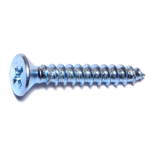 #10 x 1-1/4" Zinc Plated Steel Phillips Flat Head Sheet Metal Screws