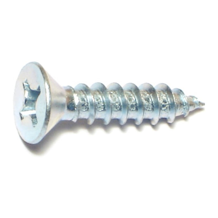 #12 x 1" Zinc Plated Steel Phillips Flat Head Sheet Metal Screws