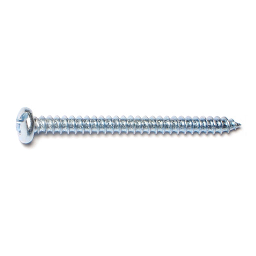 #8 x 2" Zinc Plated Steel Combo Pan Head Sheet Metal Screws