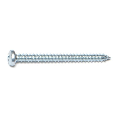 #8 x 2" Zinc Plated Steel Phillips Pan Head Sheet Metal Screws