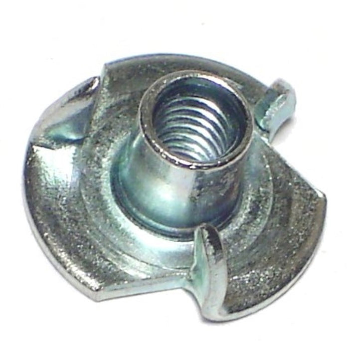 #8-32 Zinc Plated Steel Coarse Thread Pronged Tee Nuts