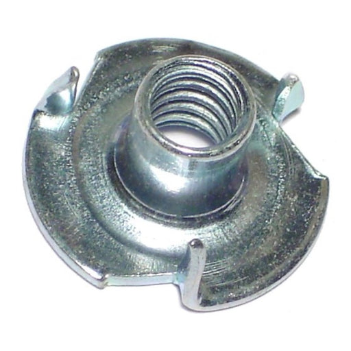 1/4"-20 Zinc Plated Steel Coarse Thread Pronged Tee Nuts