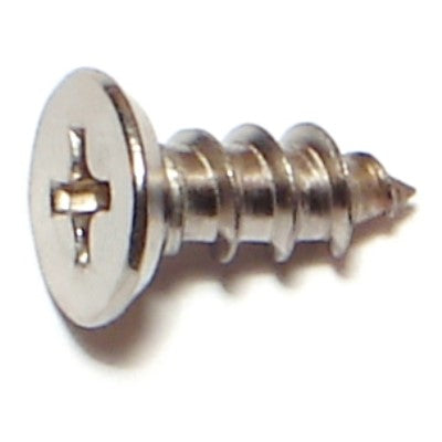 #10 x 1/2" 18-8 Stainless Steel Phillips Flat Head Sheet Metal Screws