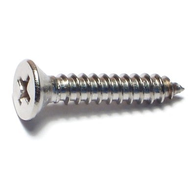 #10 x 1" 18-8 Stainless Steel Phillips Flat Head Sheet Metal Screws