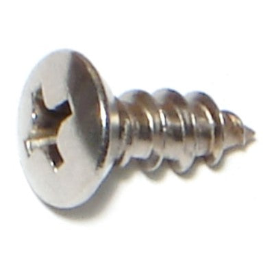 #10 x 1/2" 18-8 Stainless Steel Phillips Oval Head Sheet Metal Screws