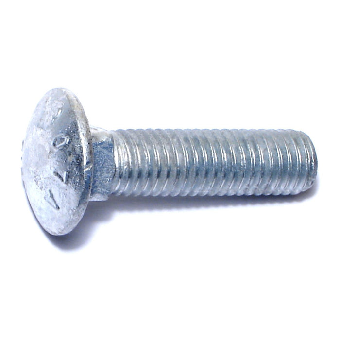 1/2"-13 x 2" Hot Dip Galvanized Grade 2 / A307 Steel Coarse Thread Carriage Bolts