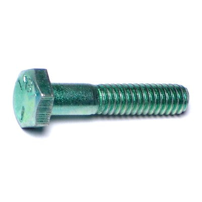 1/4"-20 x 1-1/4" Green Rinsed Zinc Plated Grade 5 Steel Coarse Thread Hex Cap Screws