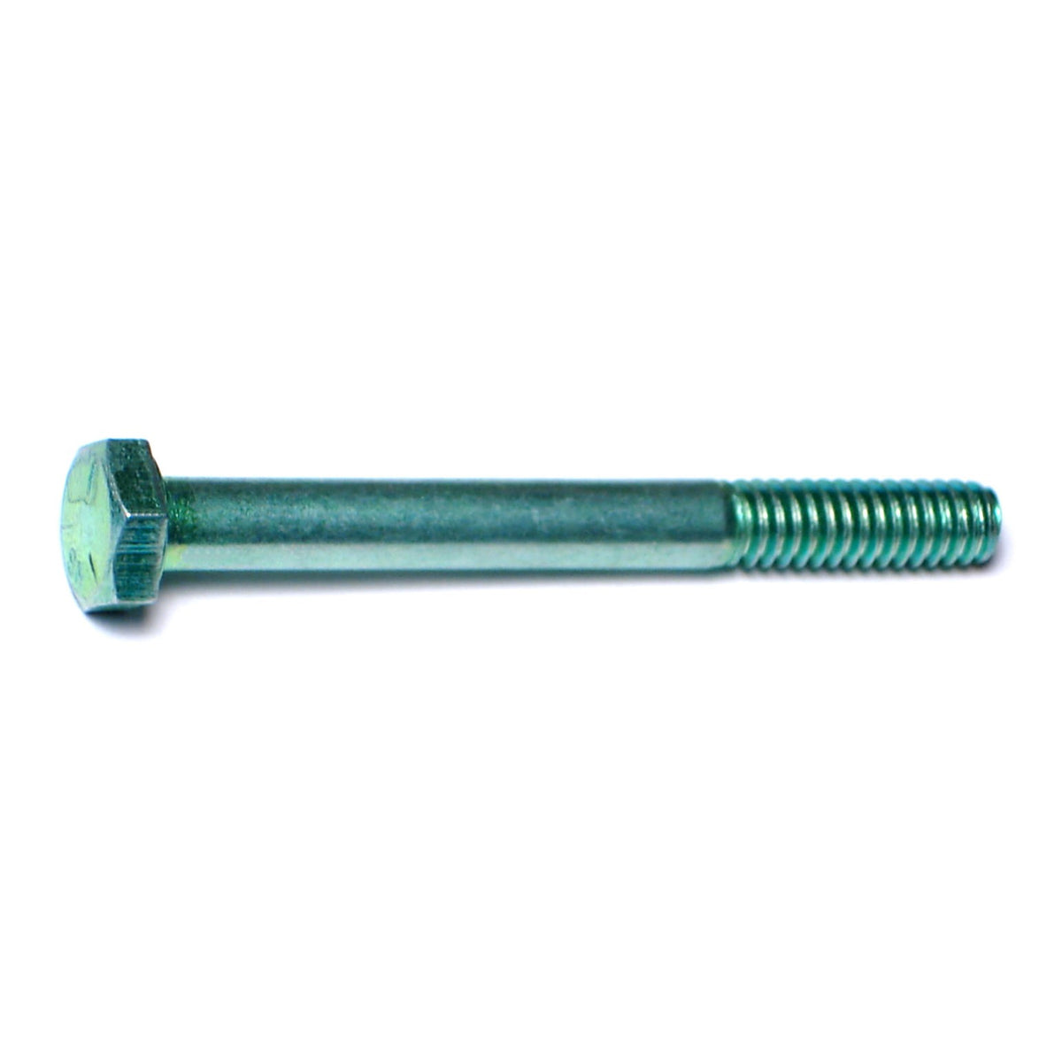 1/4"-20 x 2-1/2" Green Rinsed Zinc Plated Grade 5 Steel Coarse Thread Hex Cap Screws