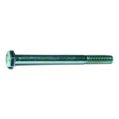 1/4"-20 x 3" Green Rinsed Zinc Plated Grade 5 Steel Coarse Thread Hex Cap Screws