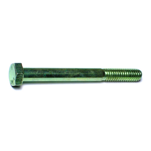 5/16"-18 x 3" Green Rinsed Zinc Plated Grade 5 Steel Coarse Thread Hex Cap Screws