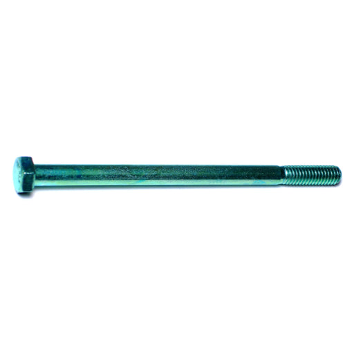 5/16"-18 x 5" Green Rinsed Zinc Plated Grade 5 Steel Coarse Thread Hex Cap Screws
