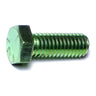 3/8"-16 x 1" Green Rinsed Zinc Plated Grade 5 Steel Coarse Thread Hex Cap Screws