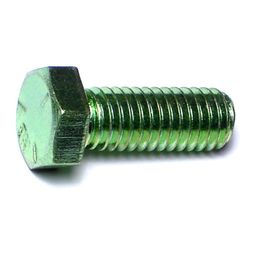 3/8"-16 x 1" Green Rinsed Zinc Plated Grade 5 Steel Coarse Thread Hex Cap Screws