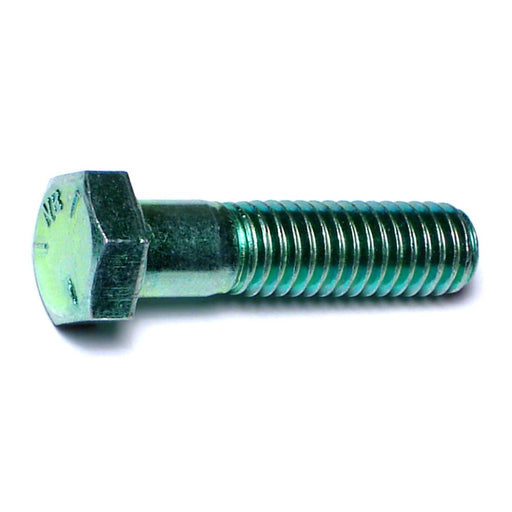 3/8"-16 x 1-1/2" Green Rinsed Zinc Plated Grade 5 Steel Coarse Thread Hex Cap Screws