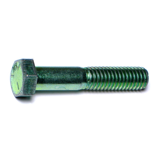 3/8"-16 x 2" Green Rinsed Zinc Plated Grade 5 Steel Coarse Thread Hex Cap Screws