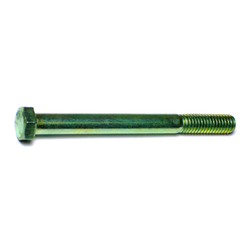 3/8"-16 x 4" Green Rinsed Zinc Plated Grade 5 Steel Coarse Thread Hex Cap Screws