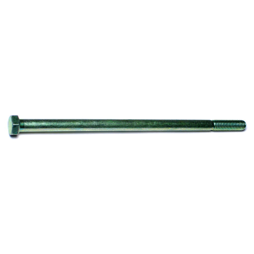 3/8"-16 x 8" Green Rinsed Zinc Plated Grade 5 Steel Coarse Thread Hex Cap Screws